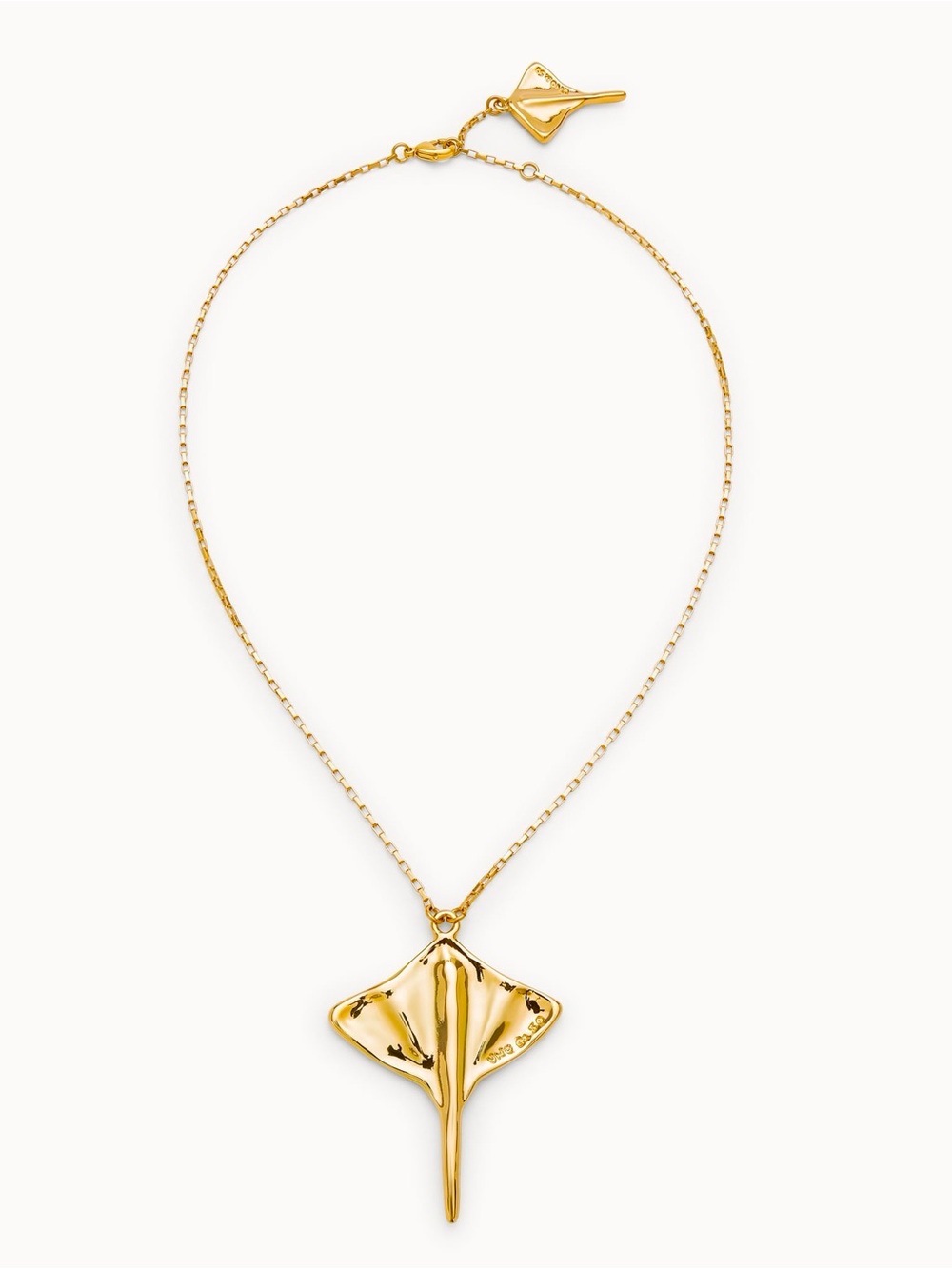 UNO de 50 Gold Manta Ray Pendant Necklace